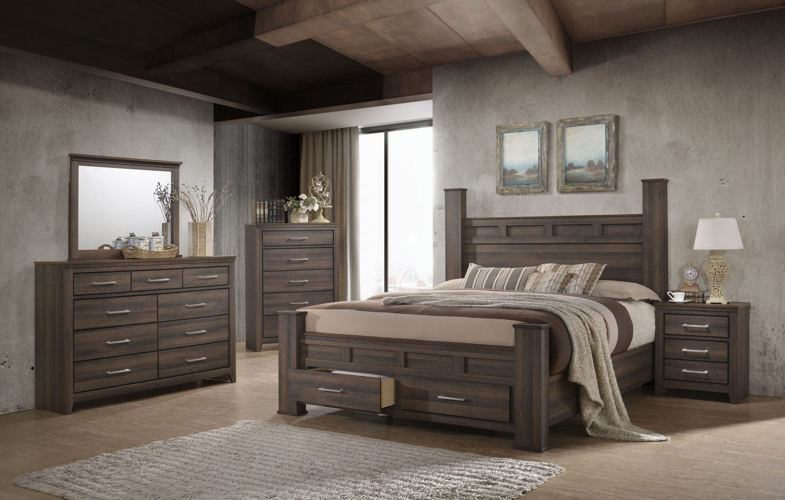Juararo 6 piece queen size bedroom set