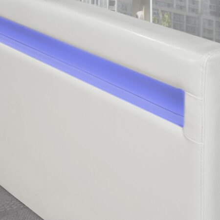 Alternative view of LX688 WH DHARA Full BED FRAME W/LED LIGHT, WHITE