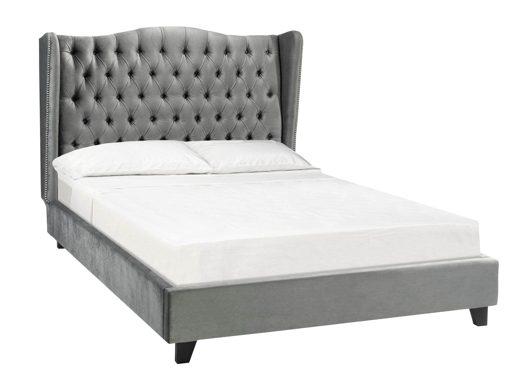 B1800-GR King PEARL BED FRAME GREY - Image 2