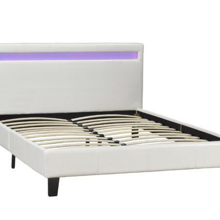 Alternative view of LX688 WH DHARA Queen BED FRAME W/LED LIGHT, WHITE