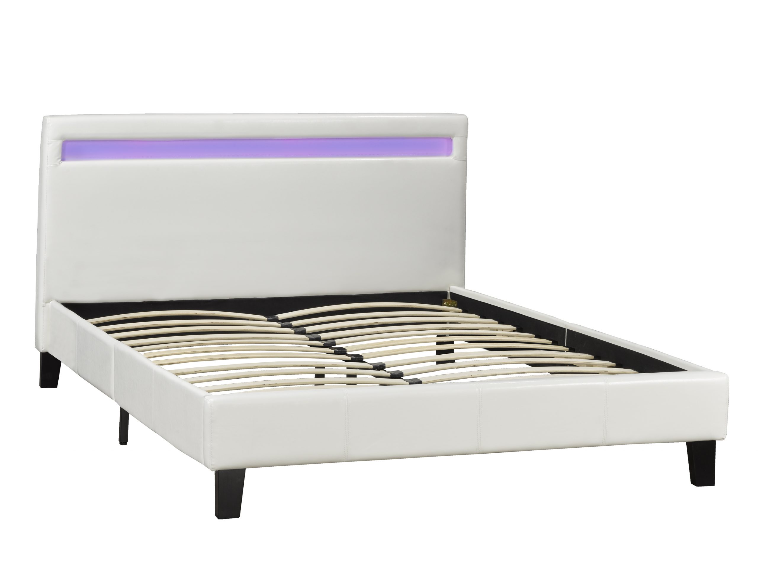 LX688 WH DHARA Queen BED FRAME W/LED LIGHT, WHITE - Image 2