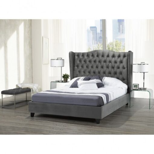 B1800-GR Queen PEARL BED FRAME GREY