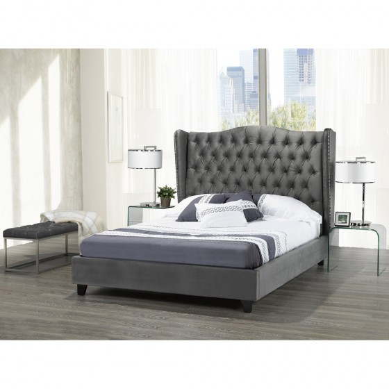 B1800-GR King PEARL BED FRAME GREY