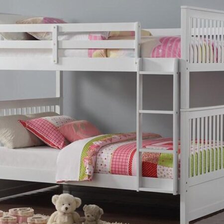 Ifdc B-123 White Double over Double bunk bed