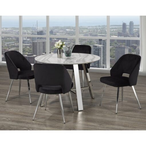 Brassex 5 piece F-1172-BLK MABEL DINING SERIES