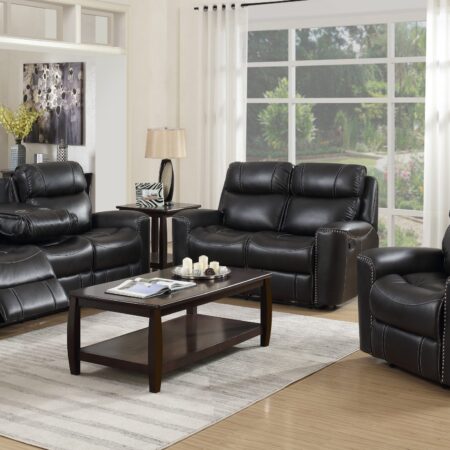Michigan Dark grey Power Recliner adjustable Headrest Sofa set