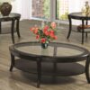 Black Glass Coffee Table Set