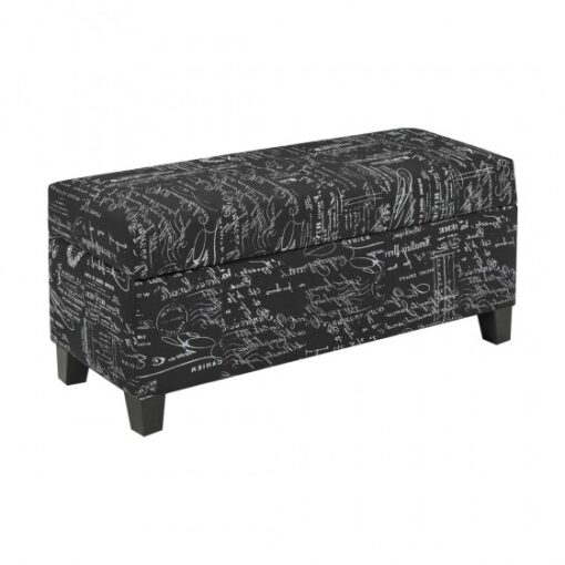 Brassex 2006S BLK STORAGE OTTO SCRIPT FABRIC