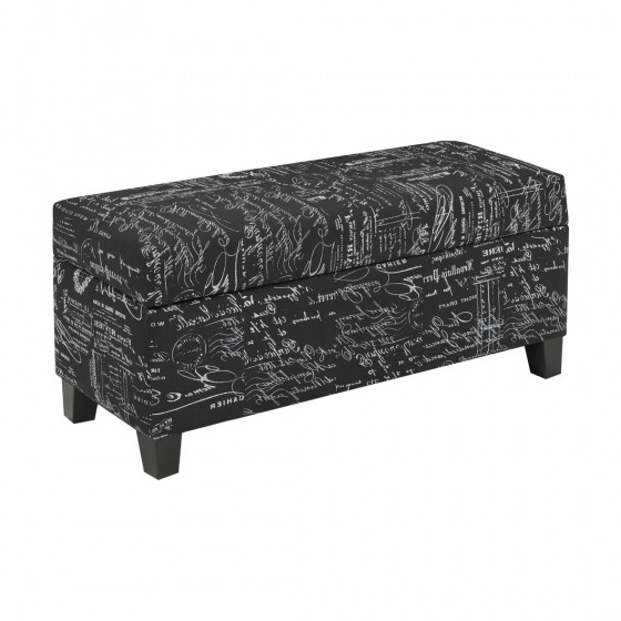 Brassex 2006S BLK STORAGE OTTO SCRIPT FABRIC