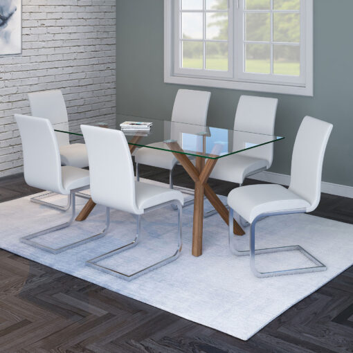 Alternative view of Worldwide Stark Rectangular Dining Table in Walnut
