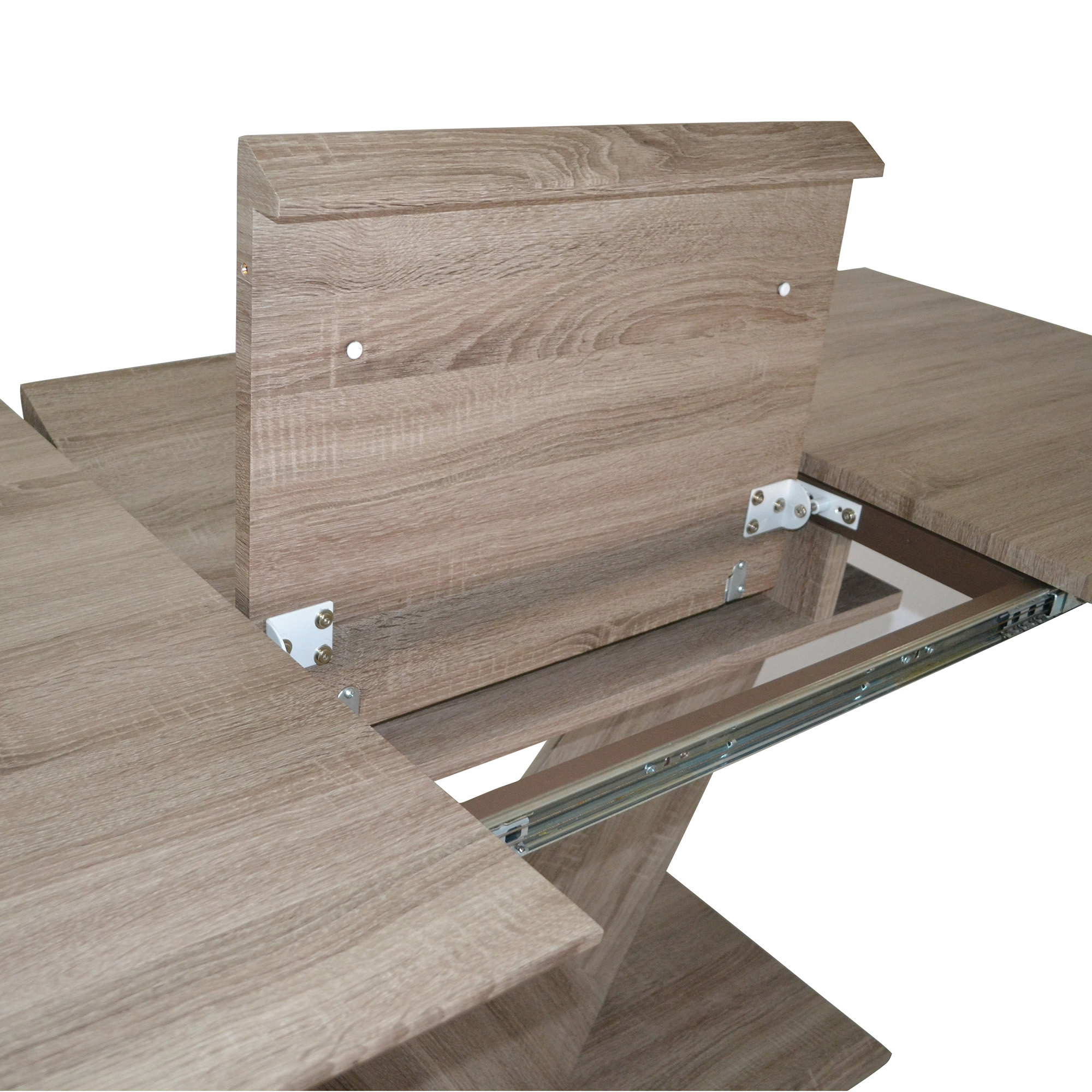 Worldwide Eclipse Dining Table with Extension in Washed Oak - Image 6