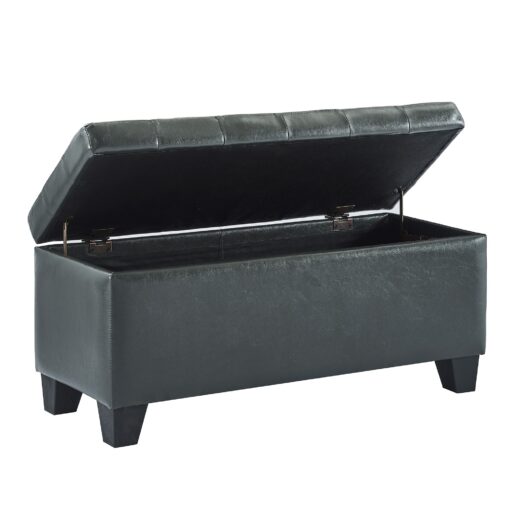 Alternative view of Worldwide Winston Rectangular Storage Ottoman in Grey