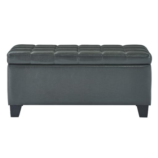 Worldwide Winston Rectangular Storage Ottoman in Grey
