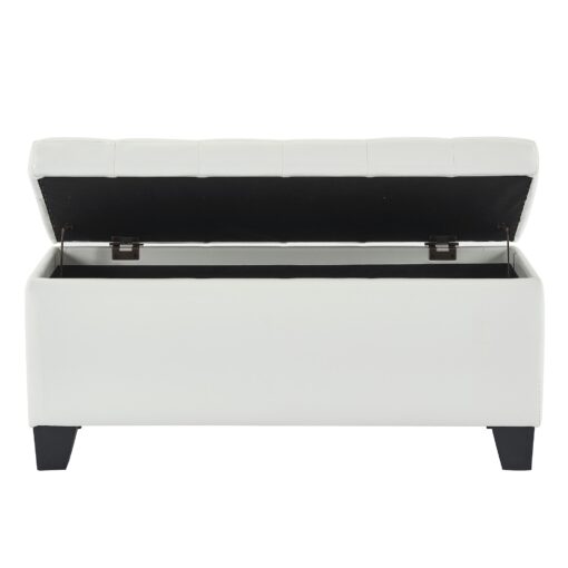 Alternative view of Worldwide Winston Rectangular Storage Ottoman in White