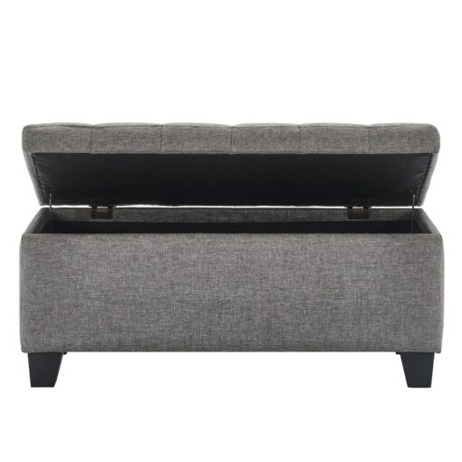Worldwide Lila Rectangular Storage Ottoman in Grey