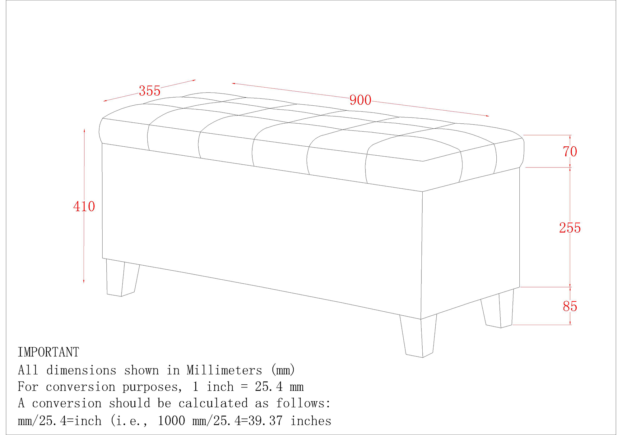 Worldwide Lila Rectangular Storage Ottoman in Grey - Image 5