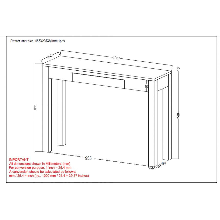 Worldwide Idris Console/Desk in Dark Sheesham - Image 8