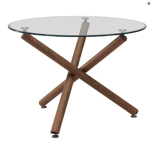 Worldwide Rocca/Lyna 5pc Dining Set, Walnut/Beige - Image 2