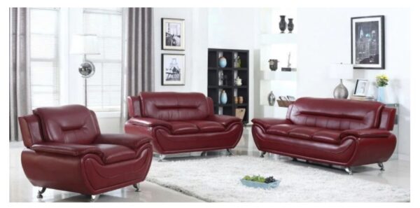 Speed Burgundy 3pcs Sofa Set