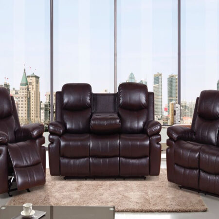 Nepal 3 Piece Air Leather Recliner Set