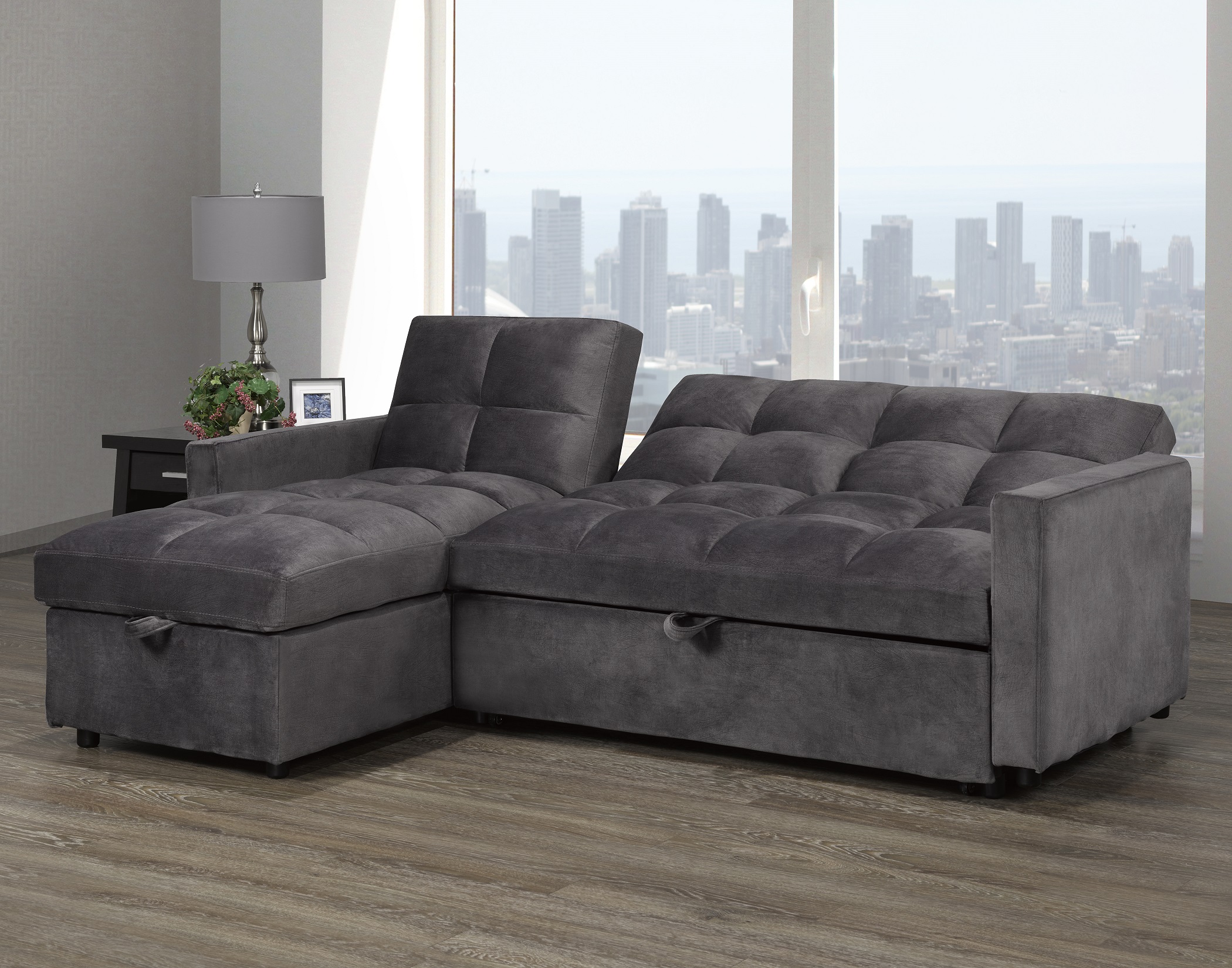 Brassex Jayden Sofa Bed - Grey - Image 4