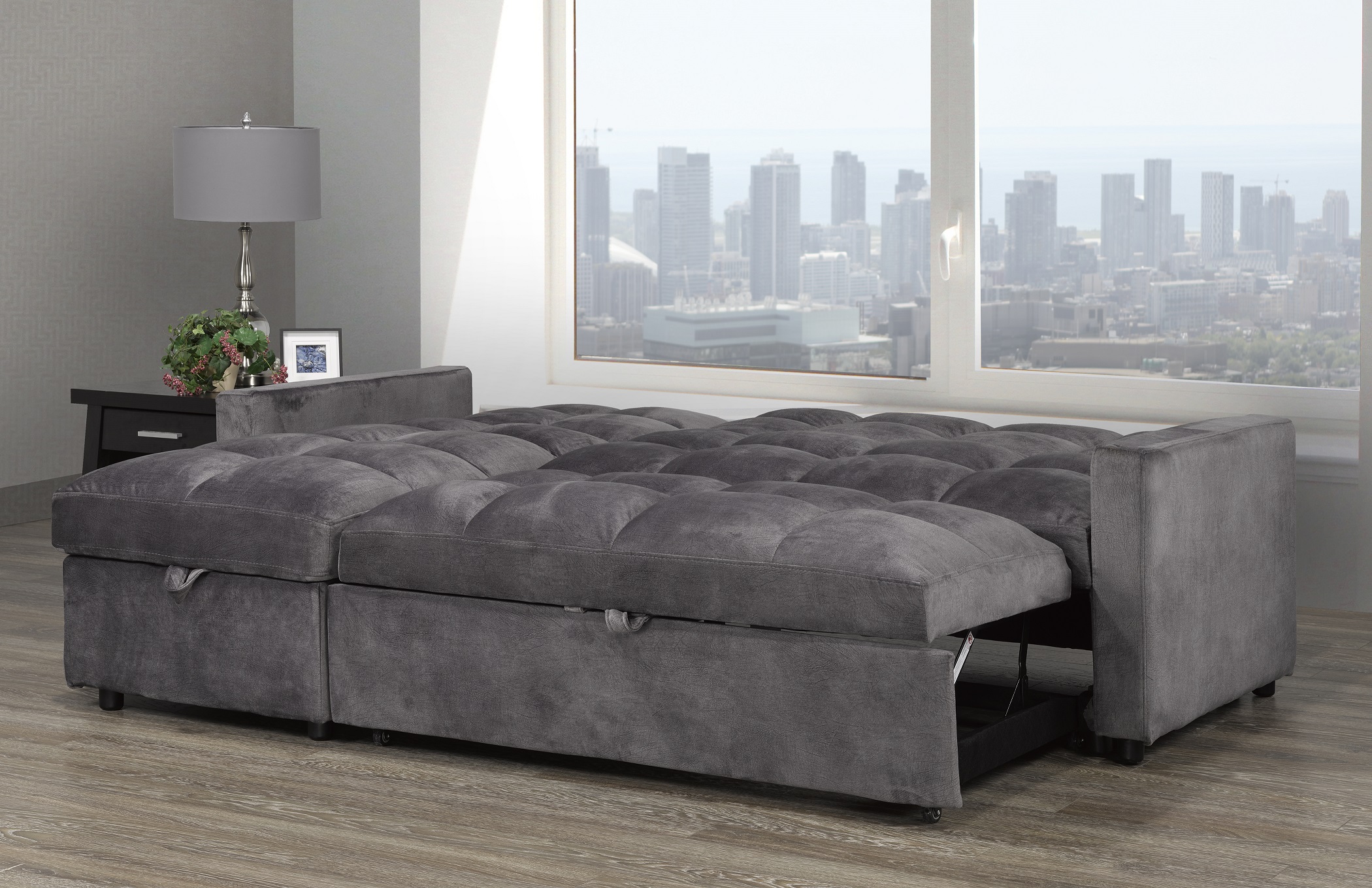 Brassex Jayden Sofa Bed - Grey - Image 6