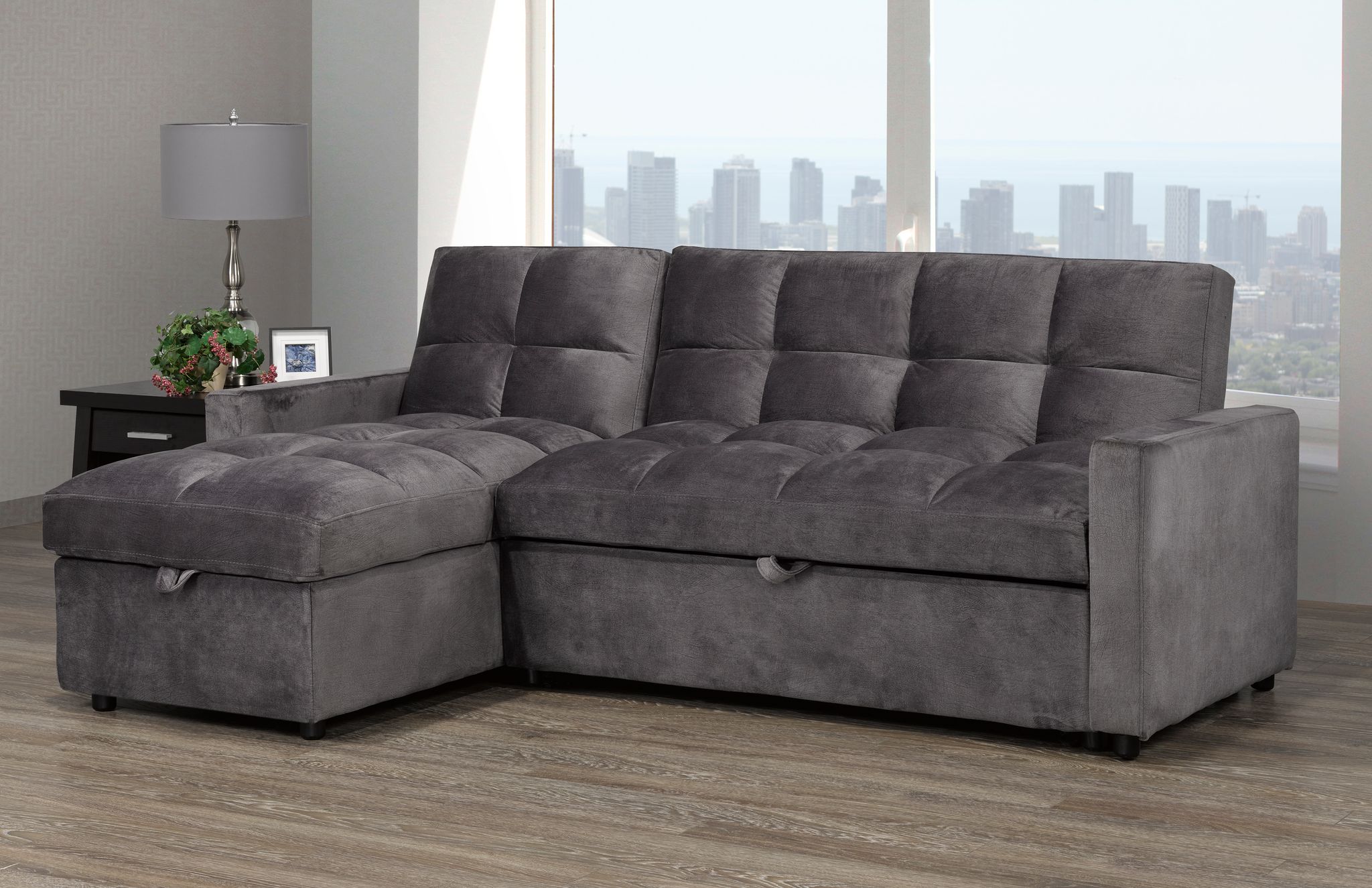 Brassex Jayden Sofa Bed - Grey - Image 2