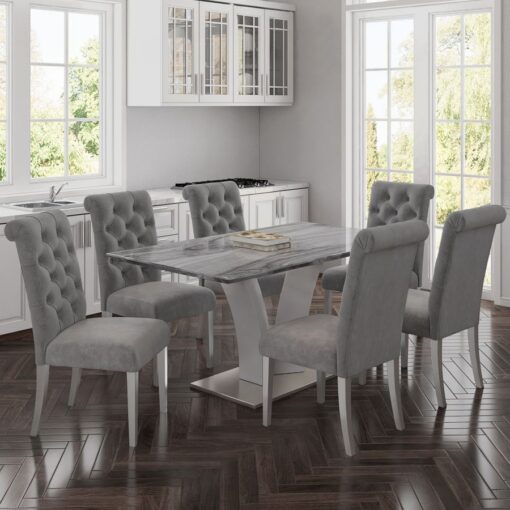 Alternative view of Napoli Rectangular Dining Table in Grey