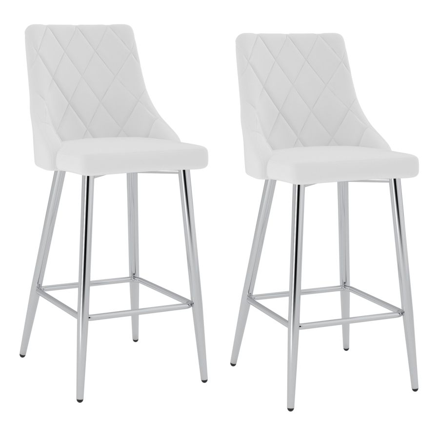 Devo 26" Counter Stool, Set of 2, in White - Image 4