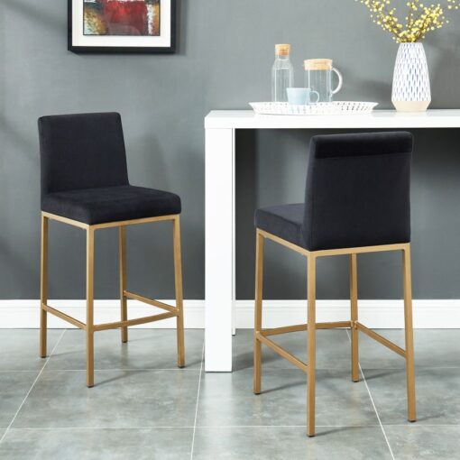 Alternative view of Diego 26 Inch Counter Stool, Set of 2 in Black and Aged Gold Leg