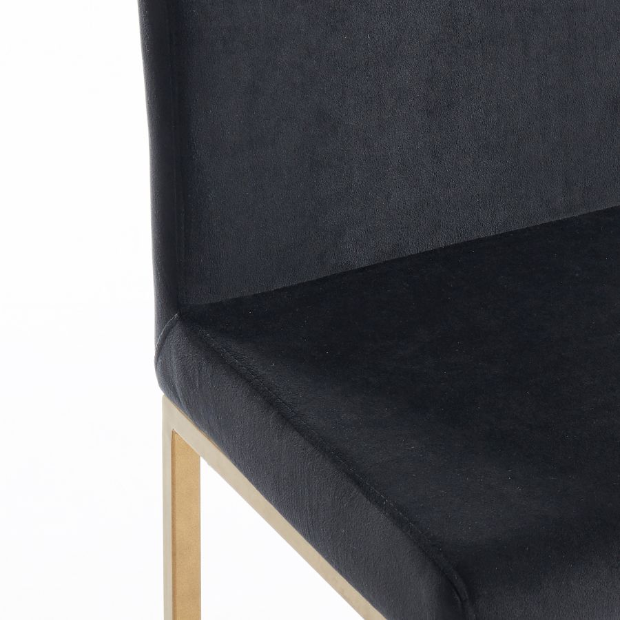 Diego 26 Inch Counter Stool, Set of 2 in Black and Aged Gold Leg - Image 3
