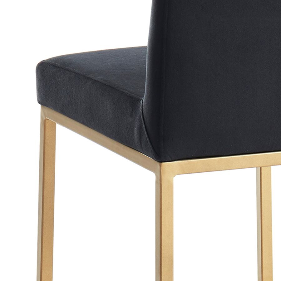 Diego 26 Inch Counter Stool, Set of 2 in Black and Aged Gold Leg - Image 6