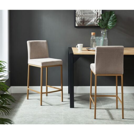 Alternative view of Diego 26 Inch Counter Stool, Set of 2 in Grey and Aged Gold Leg