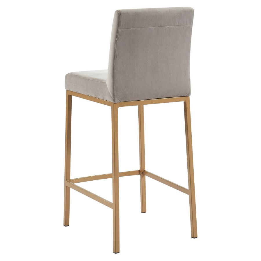 Diego 26 Inch Counter Stool, Set of 2 in Grey and Aged Gold Leg - Image 8