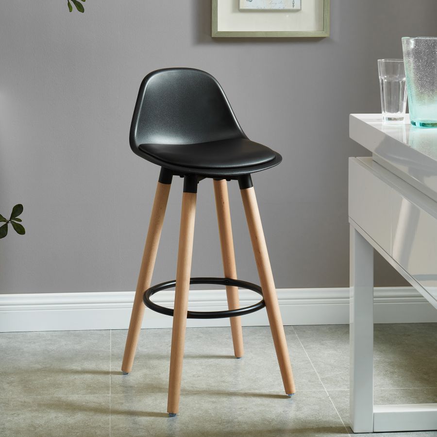 Diablo 26" Counter Stool, Set of 2 in Black and Natural - Image 2