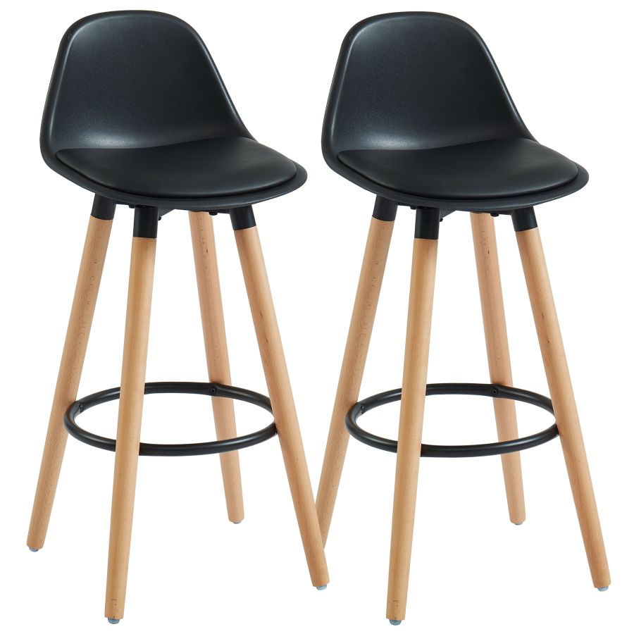 Diablo 26" Counter Stool, Set of 2 in Black and Natural - Image 4