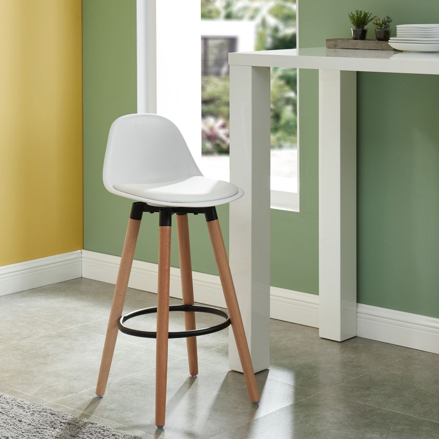 Diablo 26" Counter Stool, Set of 2 in White and Natural - Image 2