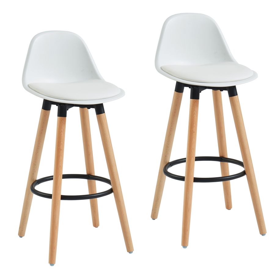 Diablo 26" Counter Stool, Set of 2 in White and Natural - Image 4