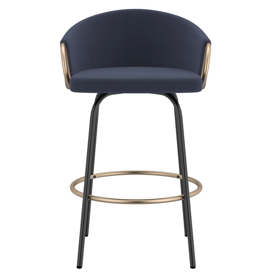 Lavo 26" Counter Stool, Set of 2 in Blue and Black and Gold - Image 7