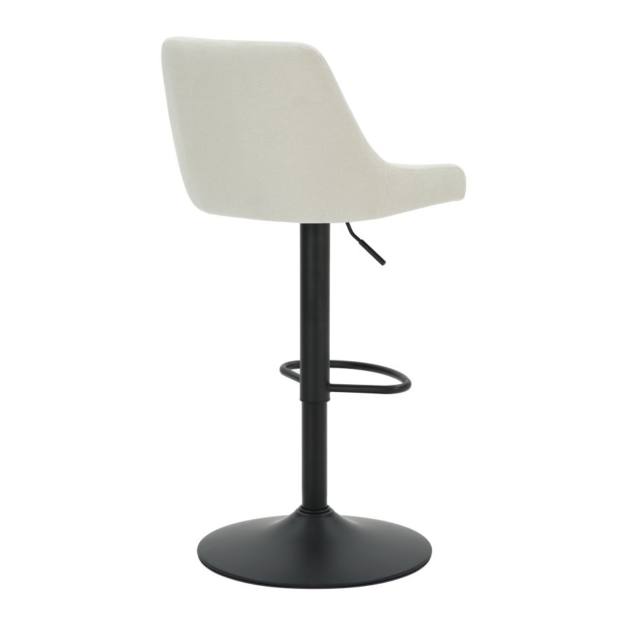 Kron Adjustable Height Air-Lift Swivel Stool, Set of 2, in Beige Fabric - Image 8