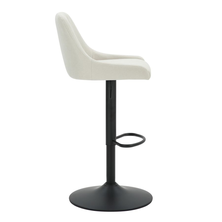 Kron Adjustable Height Air-Lift Swivel Stool, Set of 2, in Beige Fabric - Image 7