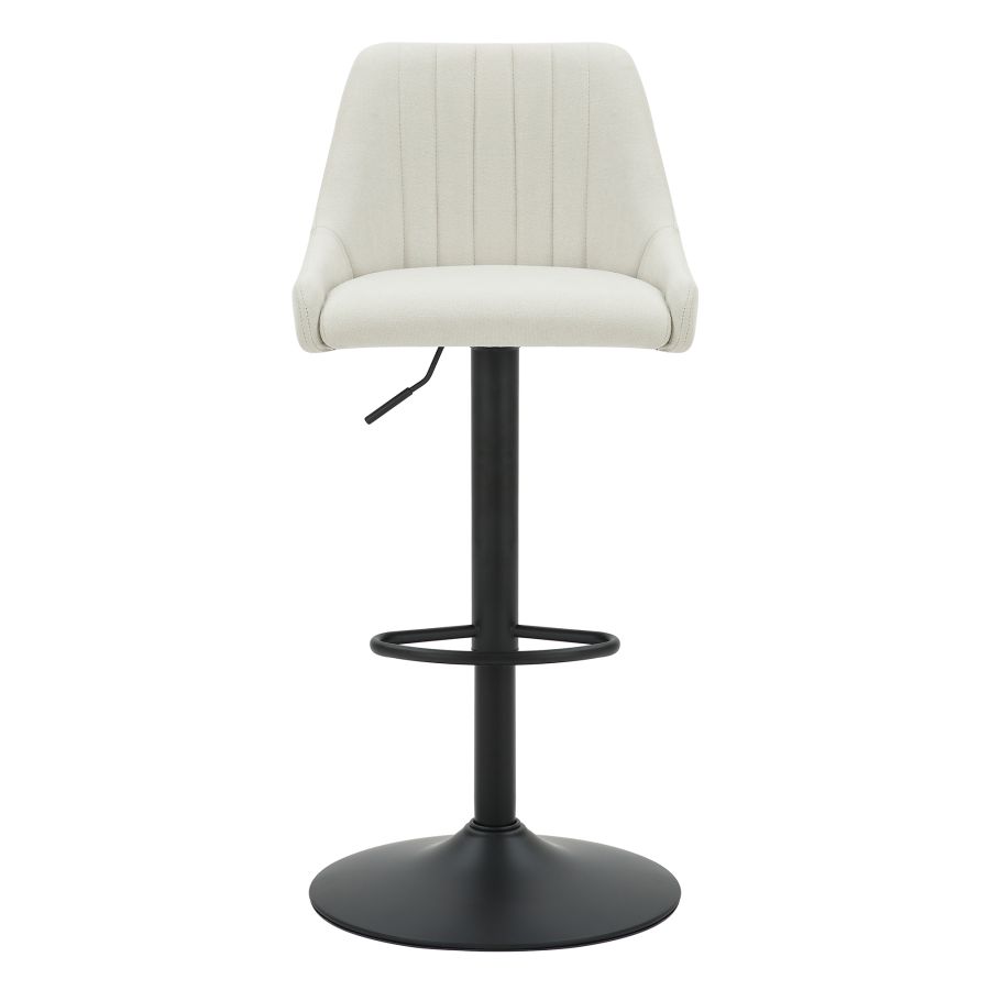 Kron Adjustable Height Air-Lift Swivel Stool, Set of 2, in Beige Fabric - Image 6