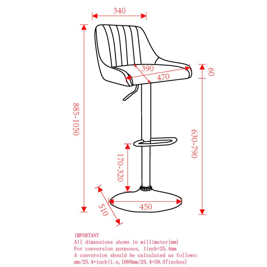 Kron Adjustable Height Air-Lift Swivel Stool, Set of 2, in Beige Fabric - Image 5