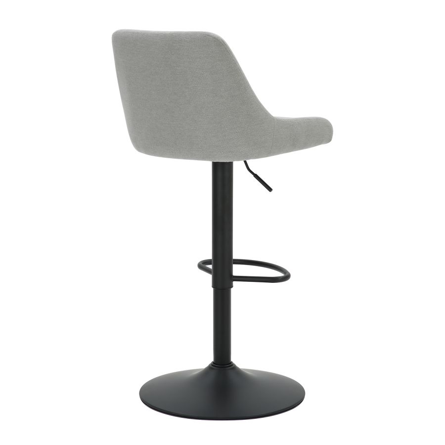 Kron Adjustable Height Air-Lift Swivel Stool, Set of 2, in Grey Fabric - Image 8