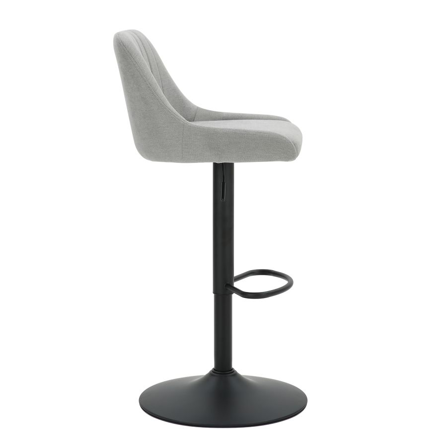 Kron Adjustable Height Air-Lift Swivel Stool, Set of 2, in Grey Fabric - Image 7