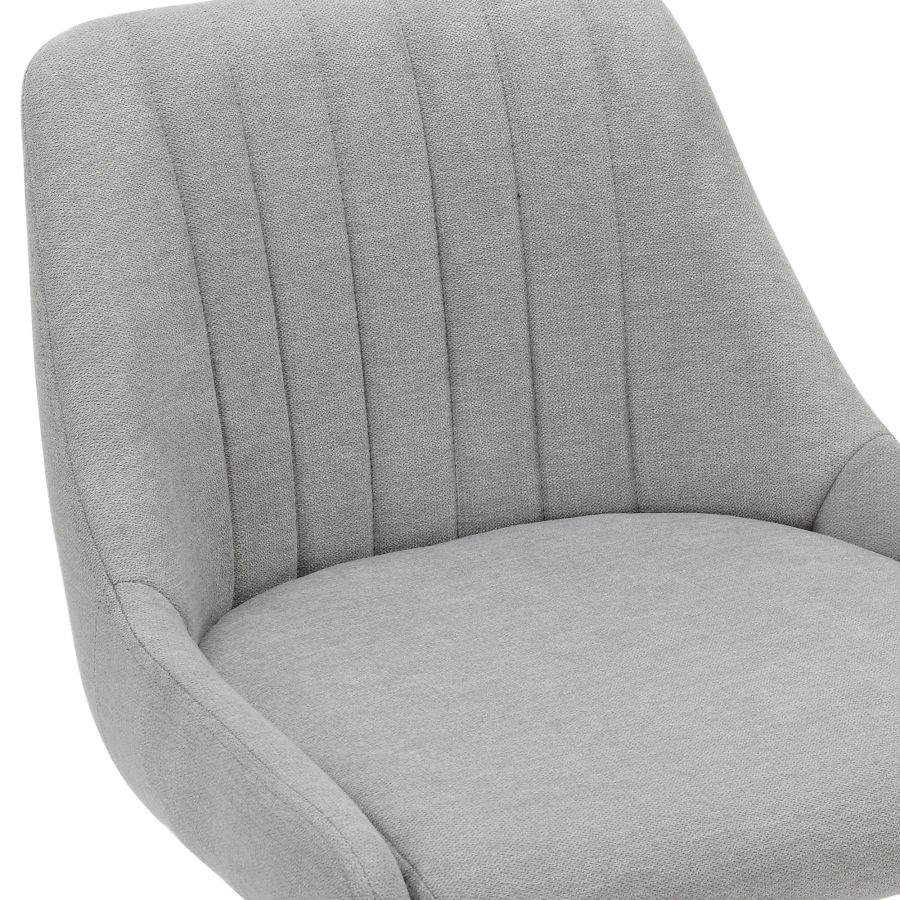 Kron Adjustable Height Air-Lift Swivel Stool, Set of 2, in Grey Fabric - Image 3
