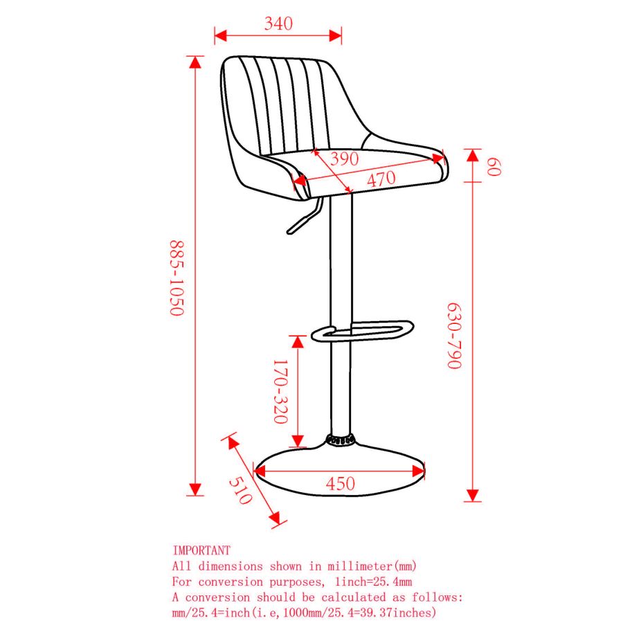 Kron Adjustable Height Air-Lift Swivel Stool, Set of 2, in Grey Fabric - Image 5