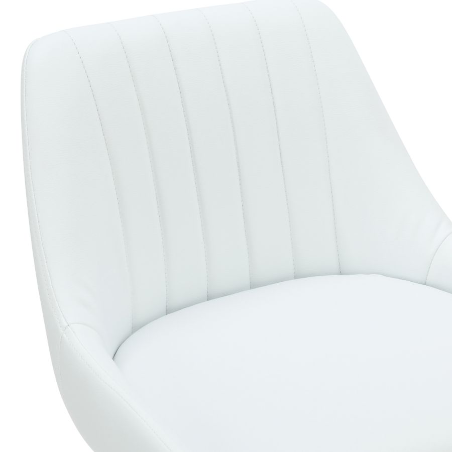 Kron Adjustable Height Air-Lift Swivel Stool, Set of 2, in White Faux Leather - Image 4