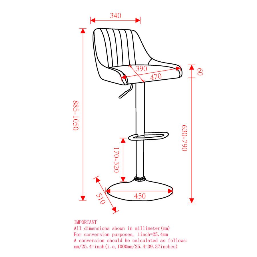 Kron Adjustable Height Air-Lift Swivel Stool, Set of 2, in White Faux Leather - Image 2