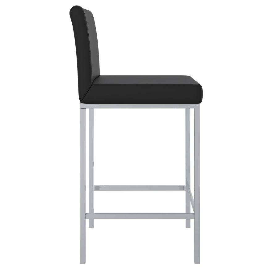 Porto 26" Counter Stool, Set of 2 in Black and Chrome - Image 7